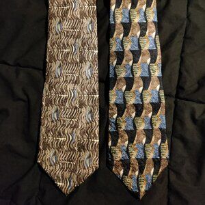 Van Heusen Dress Suit Ties 100% Silk Lot of 2